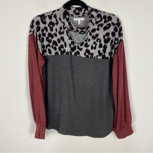 Maurices leopard cheetah animal print fall long sleeve top sweater